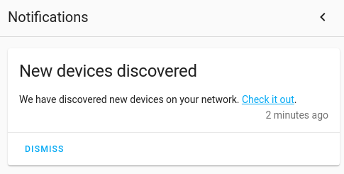 Notification telling that devices where found on network